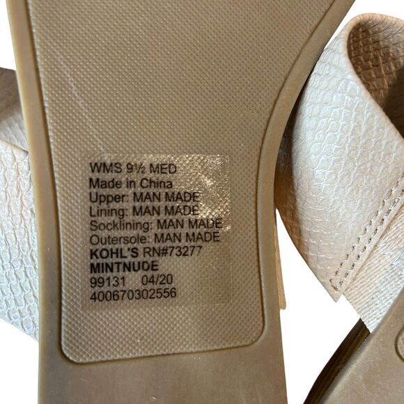 LC Lauren Conrad Women's Slip On Low Wedge Sandals Natural Size 9.5 M NWOT - Picture 10 of 13